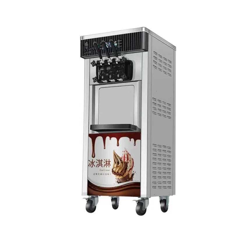 hot selling 3 flavor Floor Model machine ice cream with air pump  with double compressor system for sale