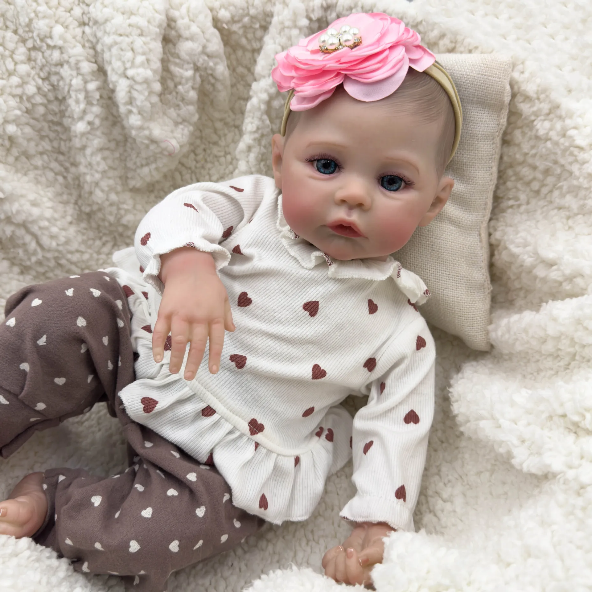 48cm simulated baby rebirth doll 3D skin exquisite painting soft silicone vinyl cloth body reborn dolls for gift