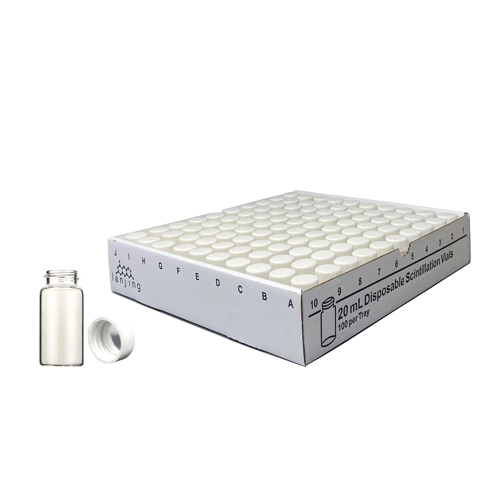 LANJING 20ml Glass Scintillation Vials Borosilicate Laboratory Glass Vials Laboratory glassware graduated glassware