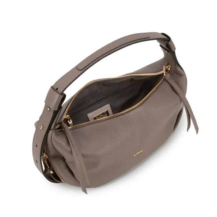 High Quality Calf Leather Adjustable Length Shoulder Hobo Bag Made In Italy For Women