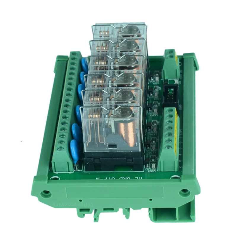 6 channels 16A Relay Module With Relay Mounting Bracket Driver Board Output Amplifier Board PLC Board Input 24V PNP