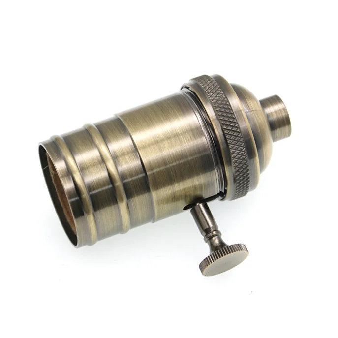 Antique Red Copper Lamp Socket  for Edison Bulb Switch Aluminium Lamp Holder Vintage