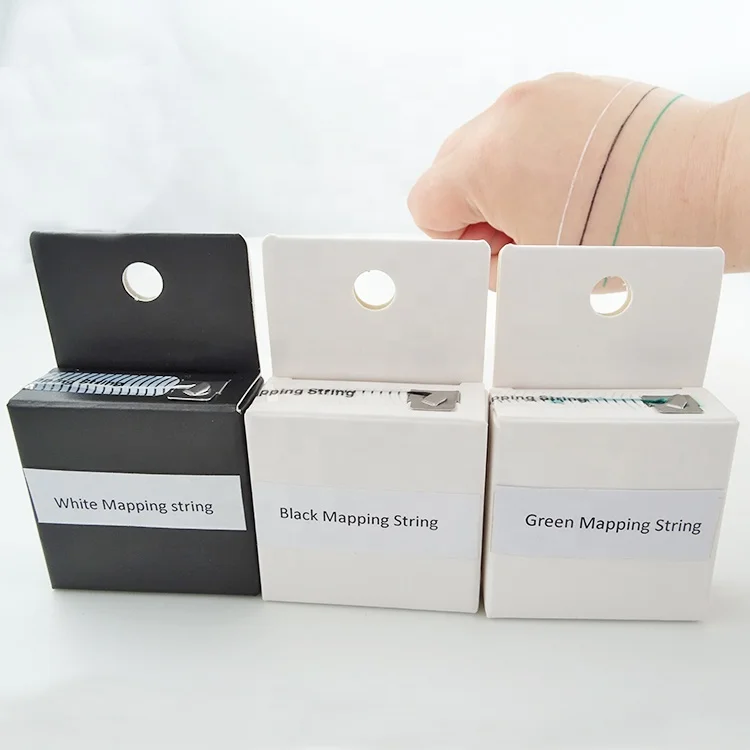 PMU Thread Brow Marker Silk Pre-Inked Eyebrow Mapping String for Powder Brows Microblading supplies