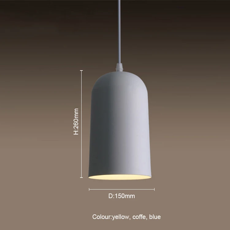 Nordic solid blue color single modern pendant lamp hotel restaurant cafe bar decor light