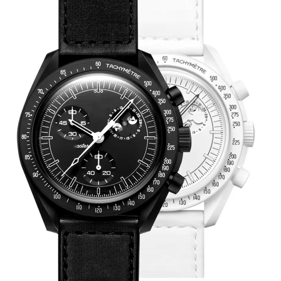 2024 Latest White Planet New Moon Watch for Men Automatic Mechanical Bioceramic Quartz Black Variant Ocean wrist watch OEM