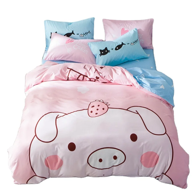 Amazon select supplier bad sheet cotton bedding set custom print duvet cover printed sheet sets bedding kids cartoon bedding set