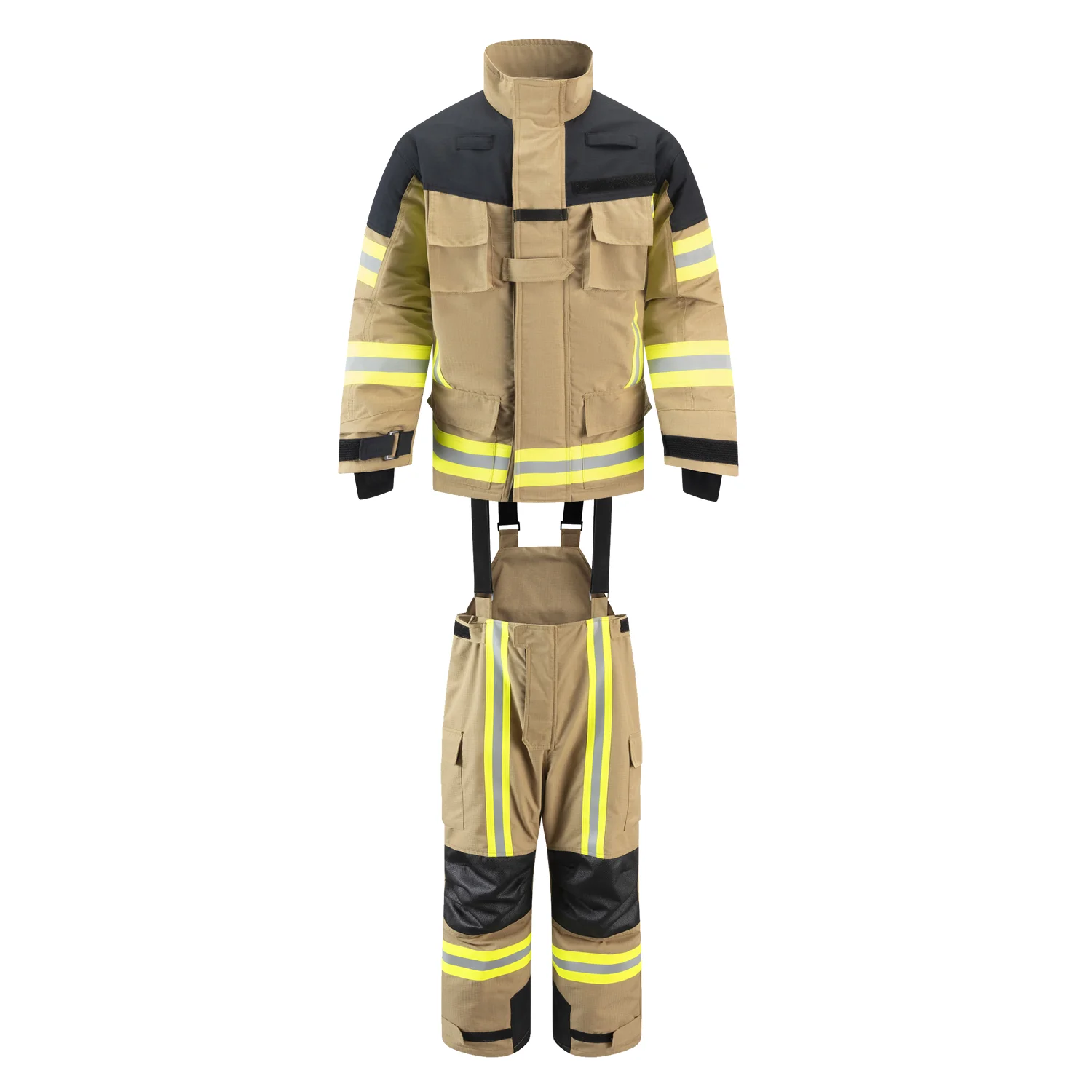 Nomex Aramid Fire Fighting Suits Fireman Uniform for Firefighters EN469 4 Layers 3M Reflective strip Forest fire fighting suit