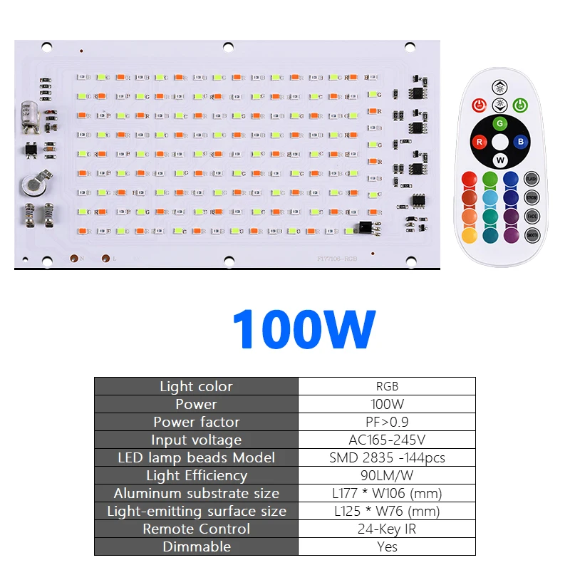 Линейный источник света RGB 24 ключа 50 Вт 100