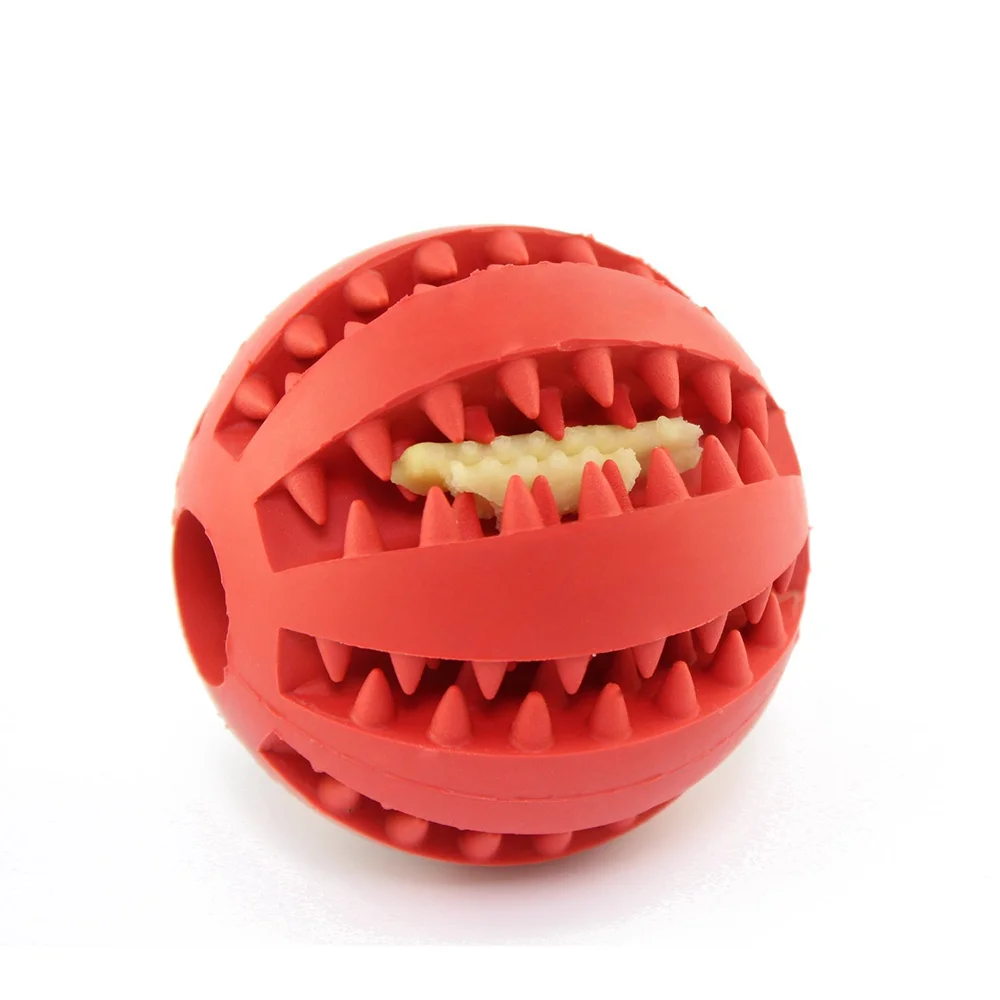 Factory wholesale rubber dog chewing ball teeth cleaning dog toys pet bouncing ball