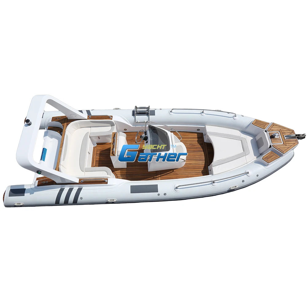 25ft Sport RIB760B Hypalon Orca tube fiberglass Hull Inflatable RIB Boat With Motor