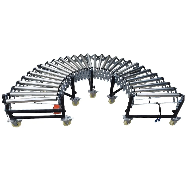 Motorized Warehouse Expandable Telescopic Roller Conveyor in Container