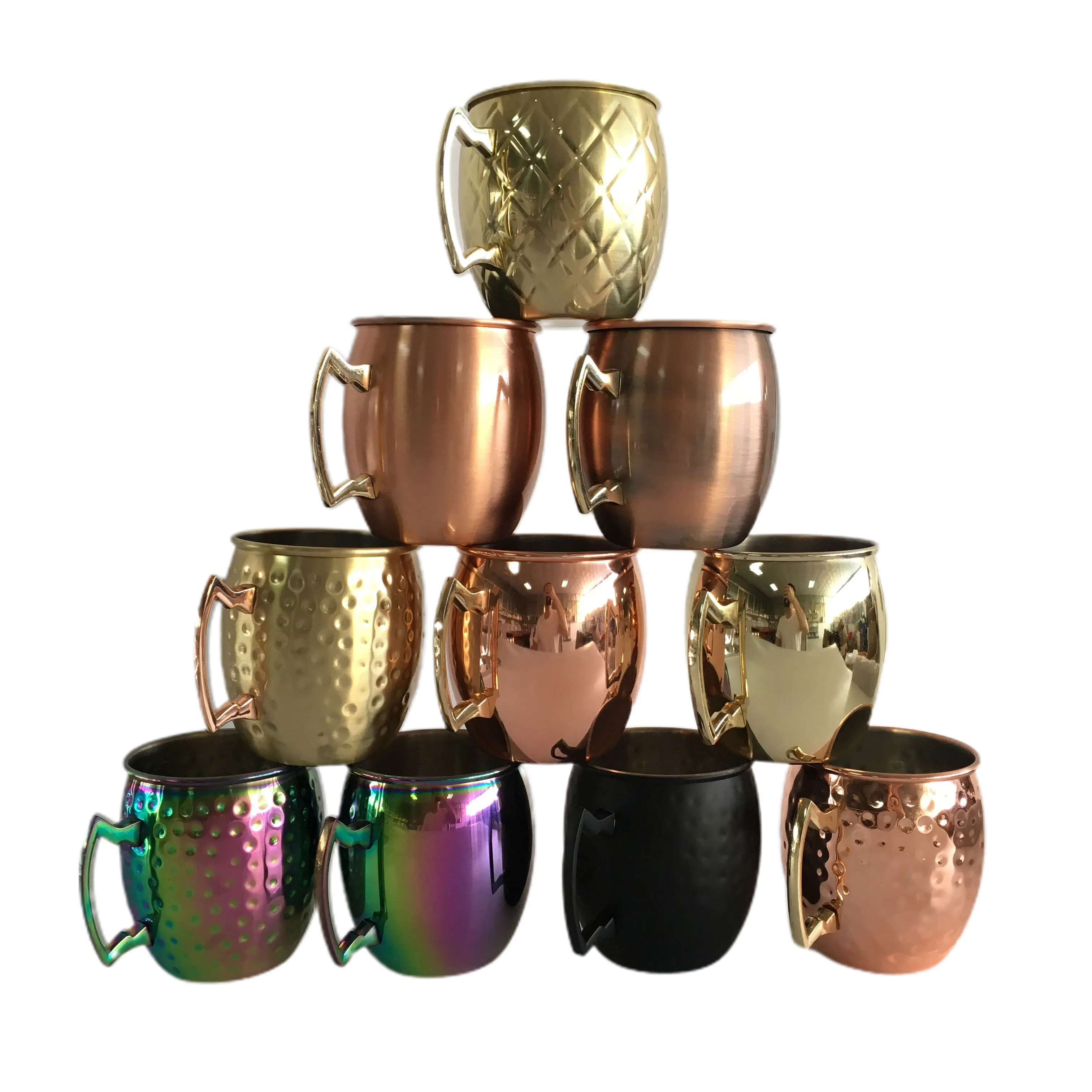 Wholesale Moscow Mule Copper Mug Sublimation Copper Plated Stainless Steel Mug Engraved Beer Drinking Mug for Bar Tools