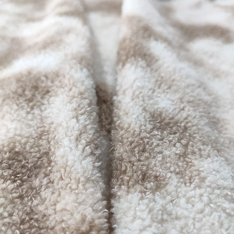 Hot selling tie dyed teddy bear faux fur fleece 100 polyester plush sherpa fleece fabric