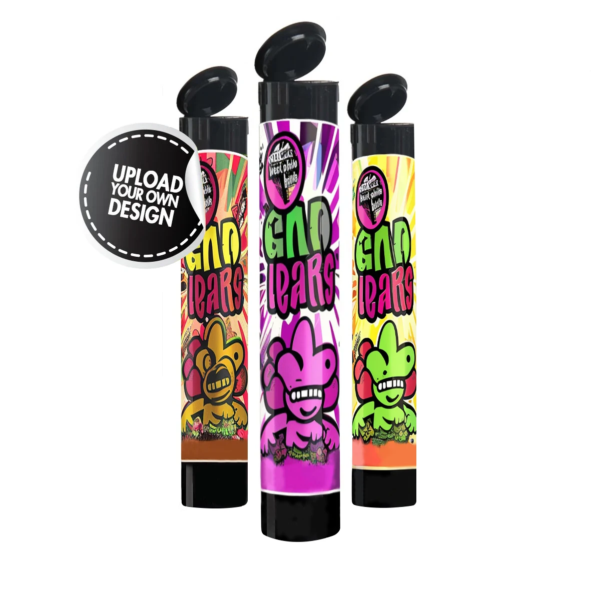 Custom Printed Pre-Roll Joint Tube Heat Shrinkable Plastic Packaging Film Cookies Hologram Shrink Sleeve Label For Pre Roll Tube