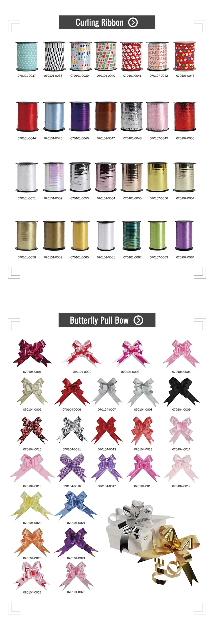 Free Sample Wholesale gift bow PP pull Bow Pink Large Gift bow