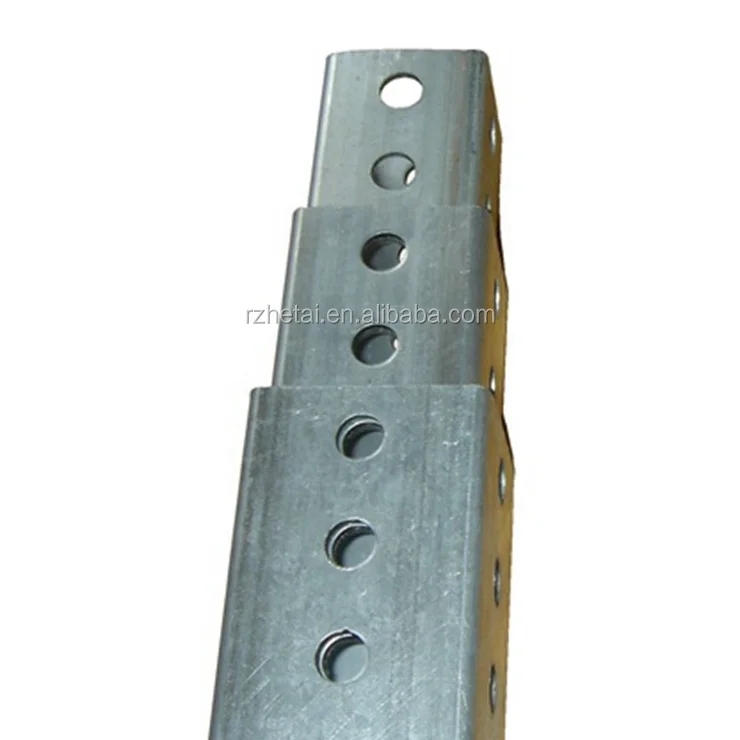 Outdoor galvanized perforated steel square road traffic safety sign posts