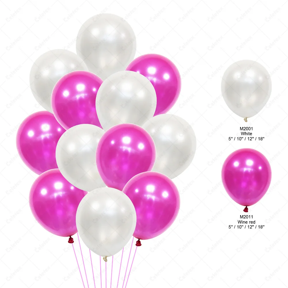 Wholesale Party Event Decorative Pastel White Wine Red Helium Latex 12 inch Globos Pearlescent Metallic Color Latex Balloons