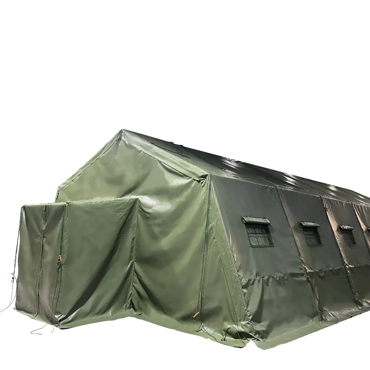 Grass green 40 men large tent   waterproof  steel tube  four season warm canvas tent Training Hunting big glamping tent