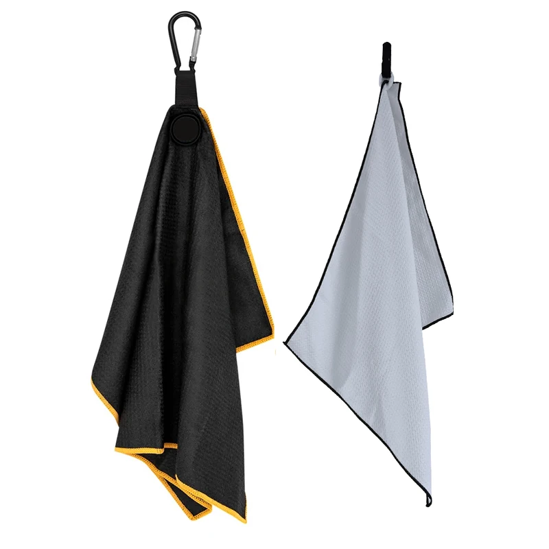 Custom Golf Ball Club Cleaning Towel Embroidered Golf Towel Microfiber Magnetic Embroider Golf Towel