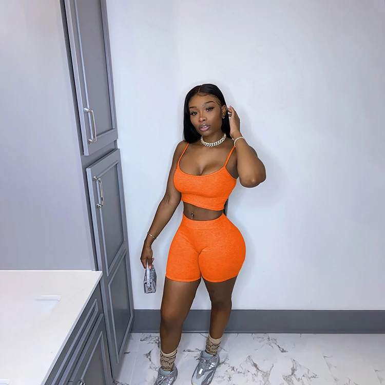 Newly Custom Women Clothing Two Piece Set Casual Women Jogger Set Lounge Fitness Crop Top 2Pcs Outfit Short Sets For Women