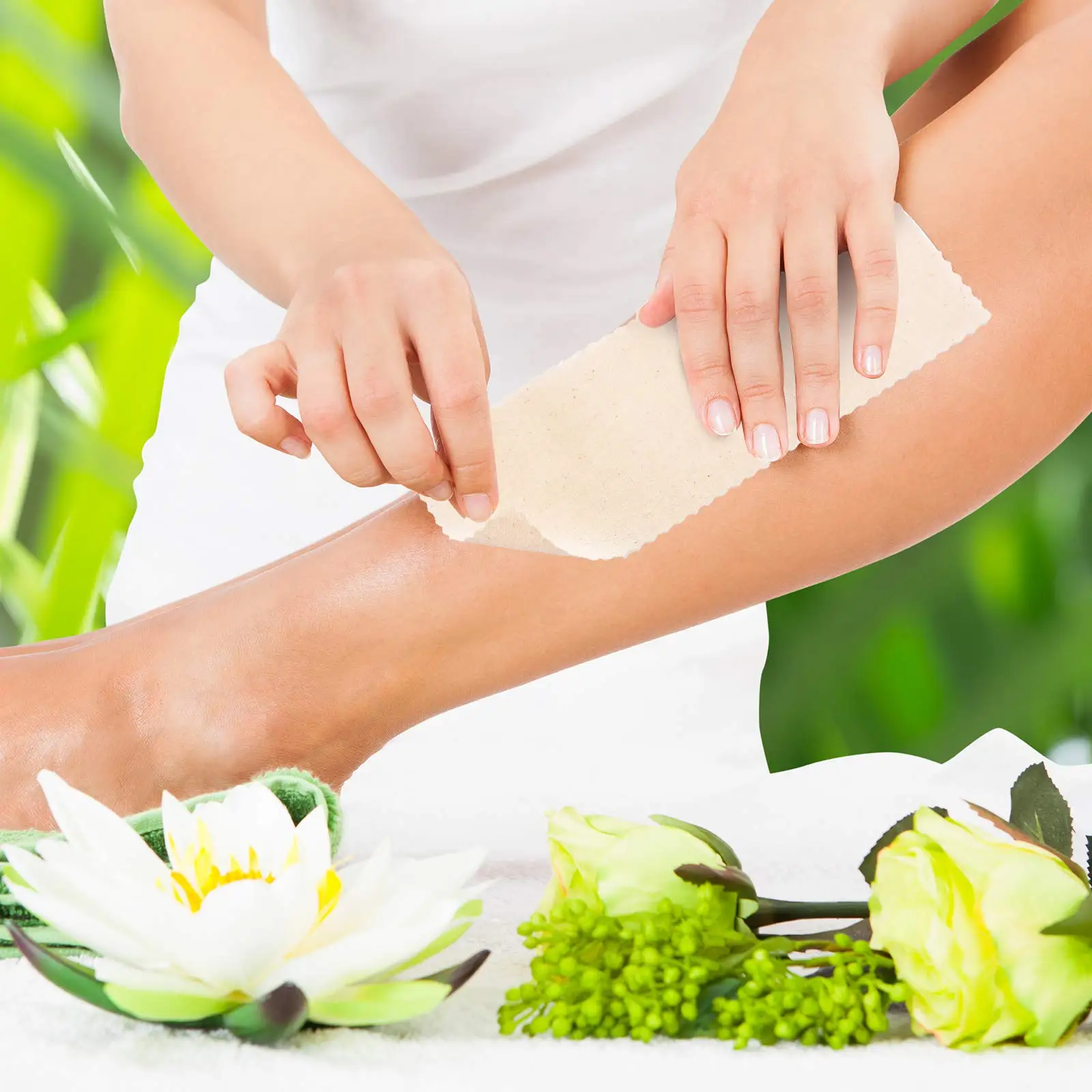 Wholesale 100pc Natural Muslin Epilating Strips 2.8 x 7.9 Inches Large Waxing Strips Hair Removal Paper for Body and Facial