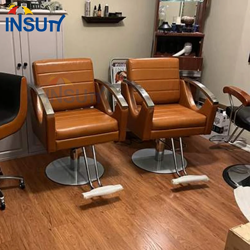 Insun Modern Salon Beauty Furniture Brown Hairdressing Styling Barber Chair