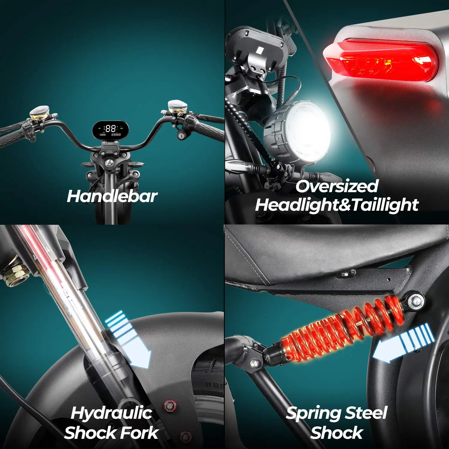 
Hot Sale 60V 30AH Lithium Battery 2000W Motor Electric Scooter adult Citycoco large electric motorcycle 