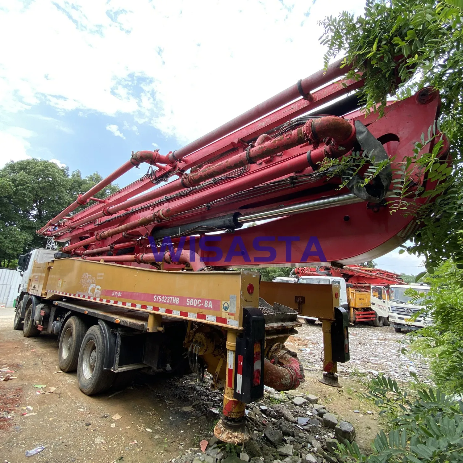 2018 good condition Used Mercedes Pump truck SANY 56M Cement delivery mobile concrete pump truck for sale