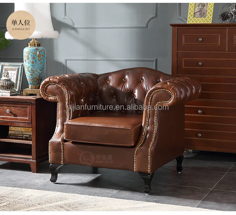 Oem/odm Divan Couch Chocolate Sofa Sets Furniture Leather Sofa Set Furniture Living Room Brown Leather Chesterfield Sofa