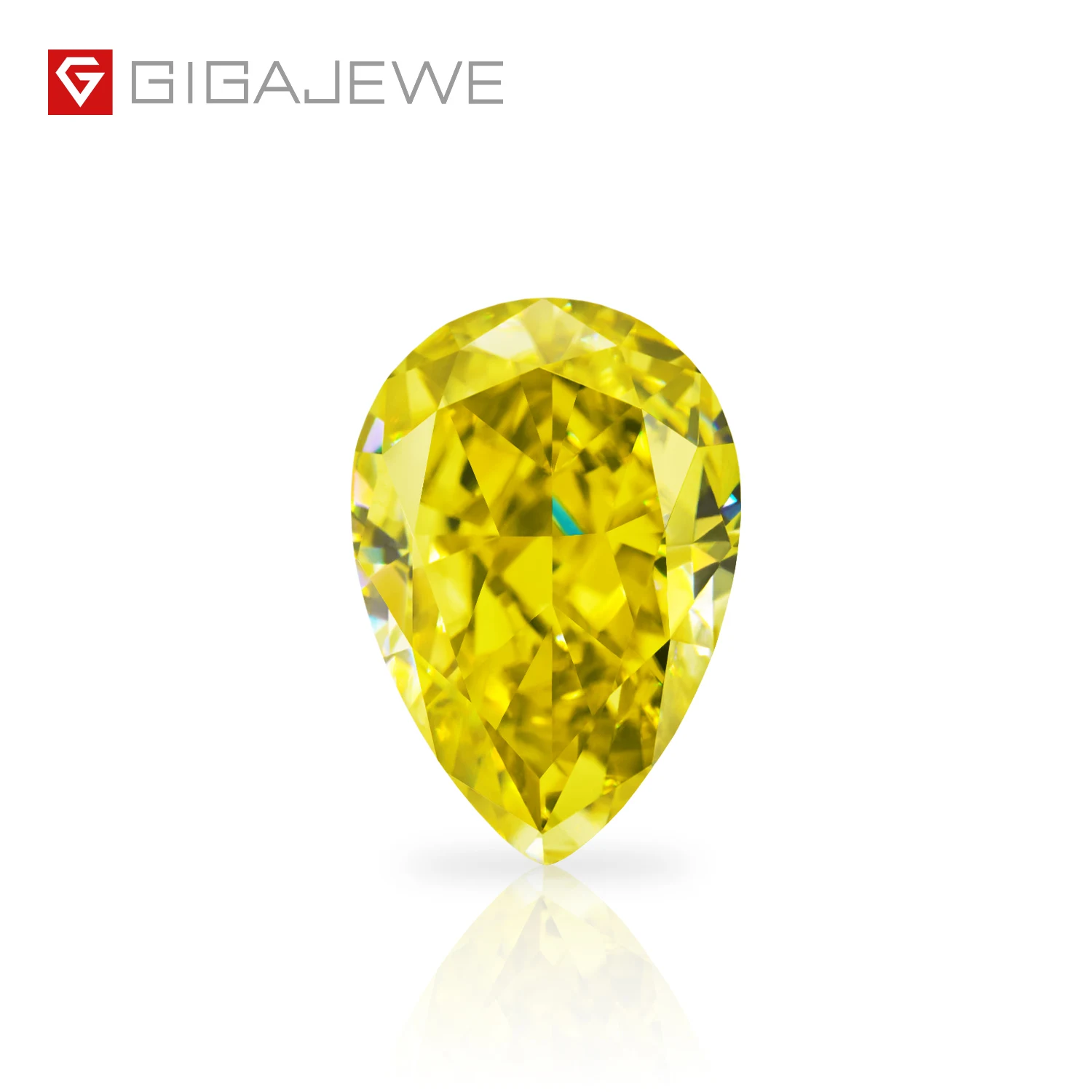 GIGAJEWE vivid yellow moissanite diamond Pear Cut  Moissanite Loose Gemstone for jewelry making