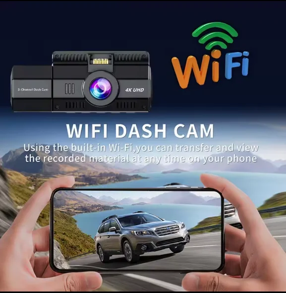 4K Dash Cam Recorder GPS Without wifi  Dual Camera Dash Cam front and inside  channels DVR Vehicle Blackbox DVR full hd 1080p