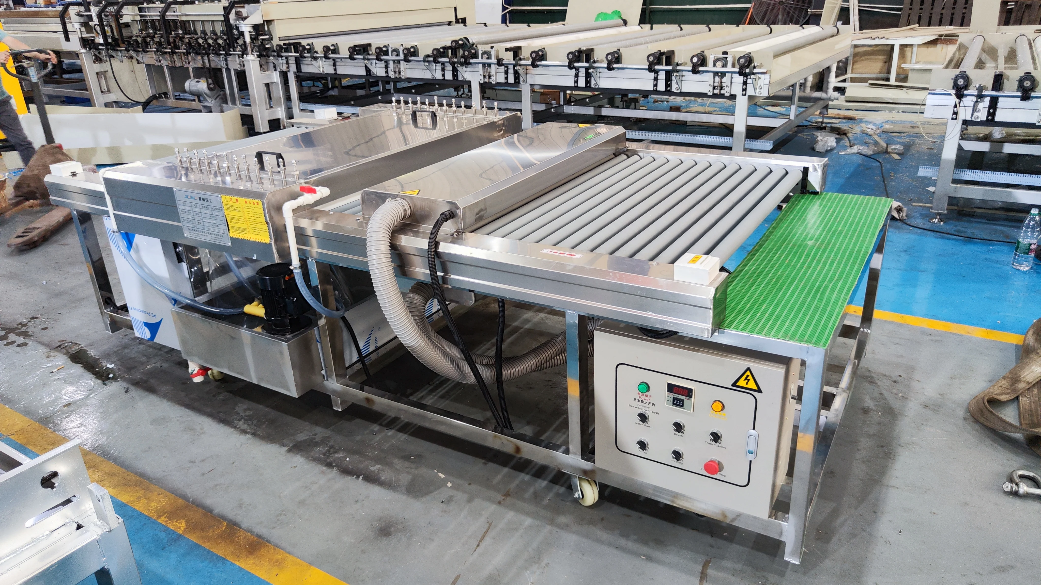 Guangdong best discount tempered glass cleaning machine vertical 1200mm glass washer  machine with dryer Glass washing machine