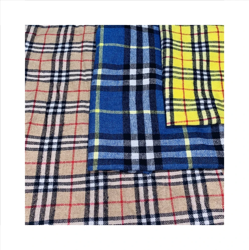 High Elastic Woven Printed Stock Fabrics Yarn Dyed Checked Plaid Fabric