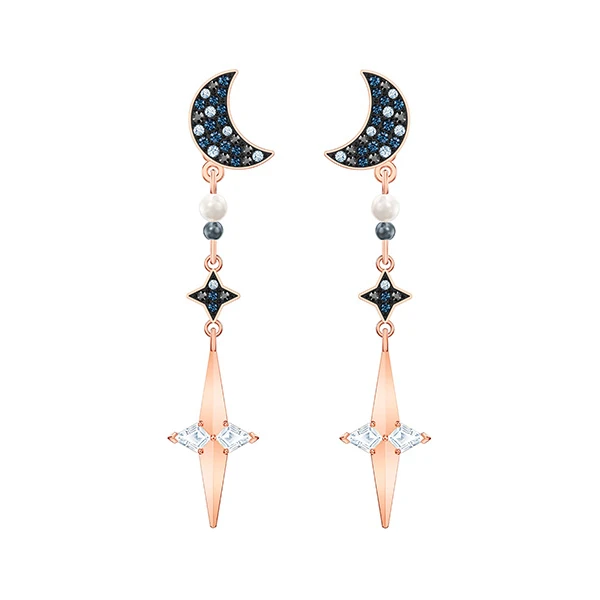 
Mysterious Stars and Moon Long Female Earrings Gift Jewelry Swarovski 