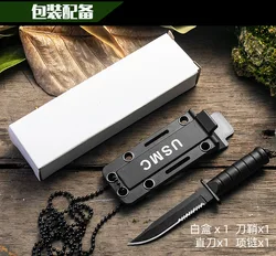 mini chain Outdoor knife Survival necklace knife pocket knifes with sheath
