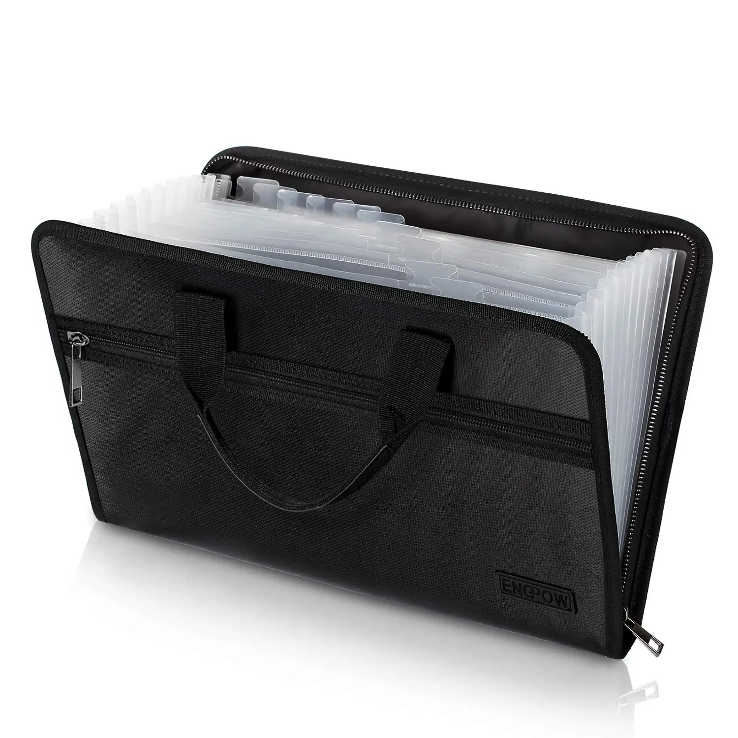 Expanding File Folder with Portable-Handle Document Organizer Briefcase Business Filing Bag A4 and Letter Size 12 Pockets