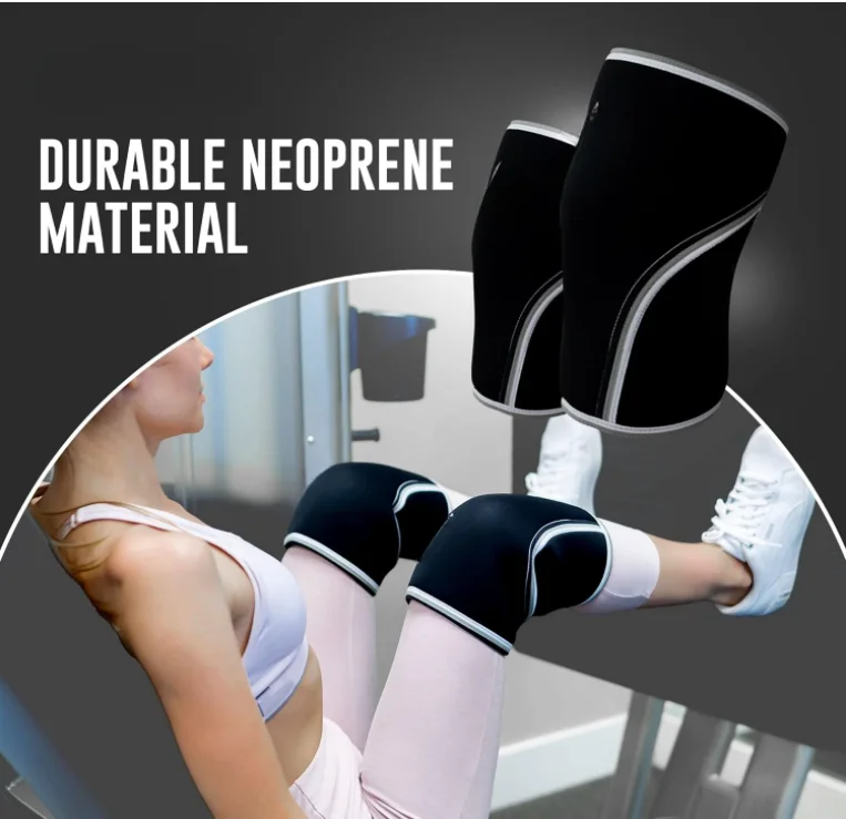 Factory Wholesale Rodilleras Weightlifting Weight Lifting 7mm Neoprene Elastic Strong Compression Knee Sleeves Powerlifting