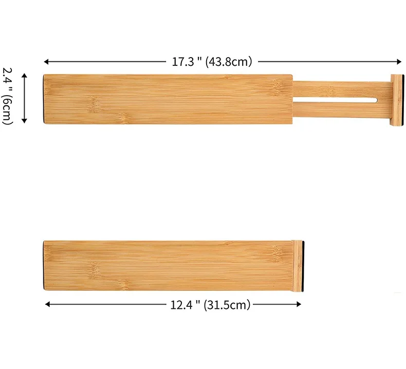 Bamboo Kitchen Drawer Dividers Adjustable Drawer Organizers Spring Loaded Kitchen Storage Bamboo Drawer Dividers