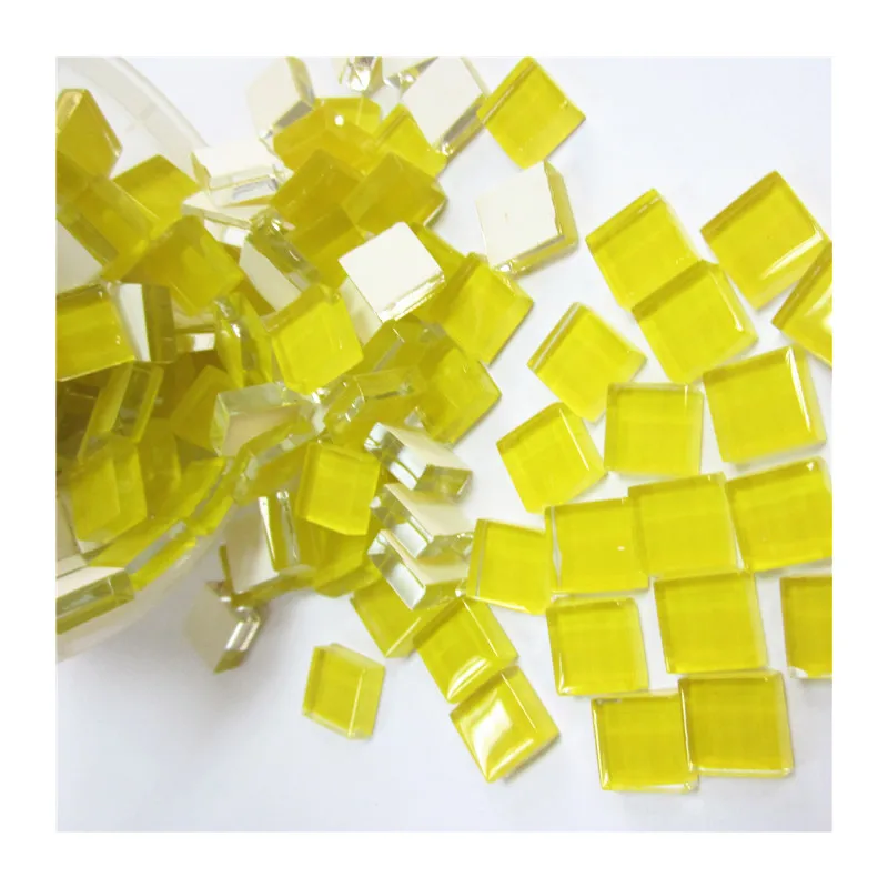 10mm clear mixed mosaic craft tile colorful square crystal glass mosaic tiles