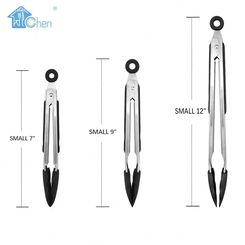 Factory Multifunctional Kitchen Tools & Gadgets Bamboo Food Tongs Kitchen Tools Silicone Tongs