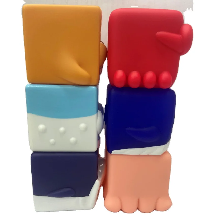 
PVC Water Squirting Toys Blocks Set Baby Bath Figure Animal Toy 