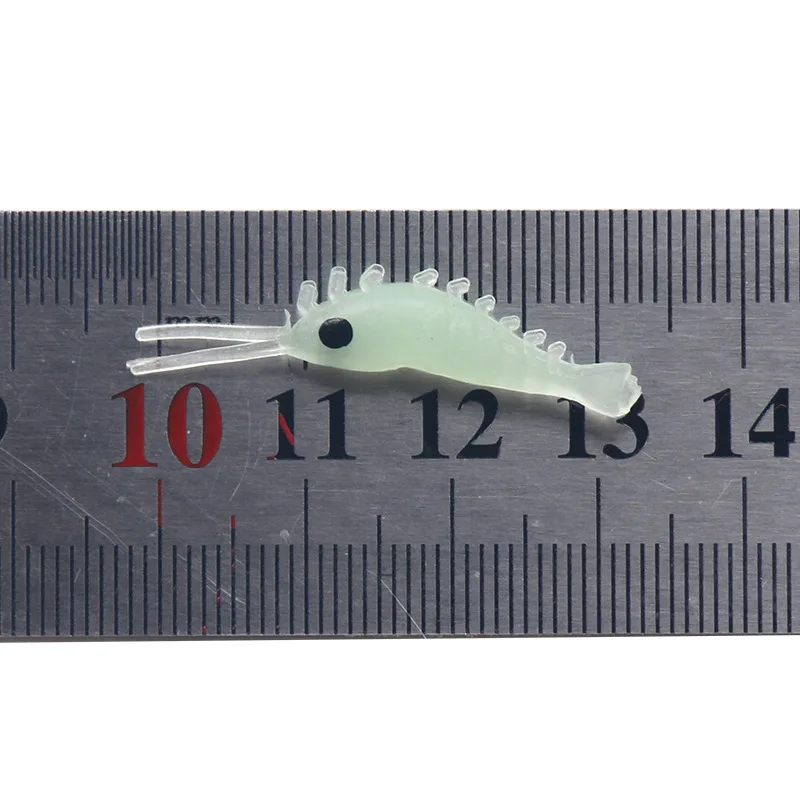 Manufacturers wholesale luminous soft lure bait small grass shrimp fresh sea water general 3cm 50pcs boxed