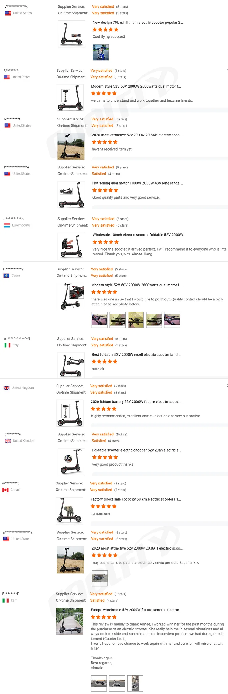 Europe warehouse china electric scooter 1000w 52v 21ah dual motor electric scooter 2000w with LED side lights for wholesale