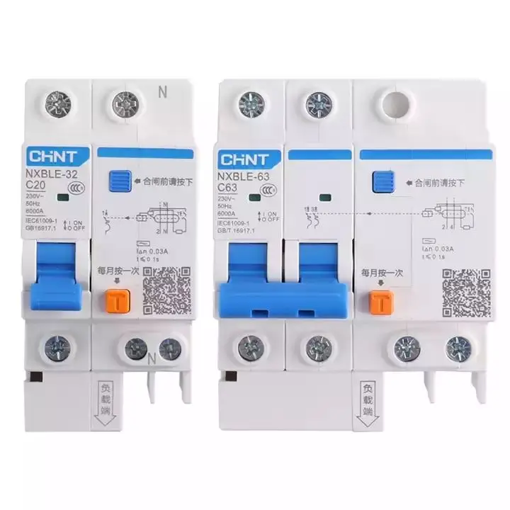 Factory direct sales CHINT NXBLE-32 25A 32A miniature residual current operated circuit breaker finder for sale 1P 2P 3P 4P