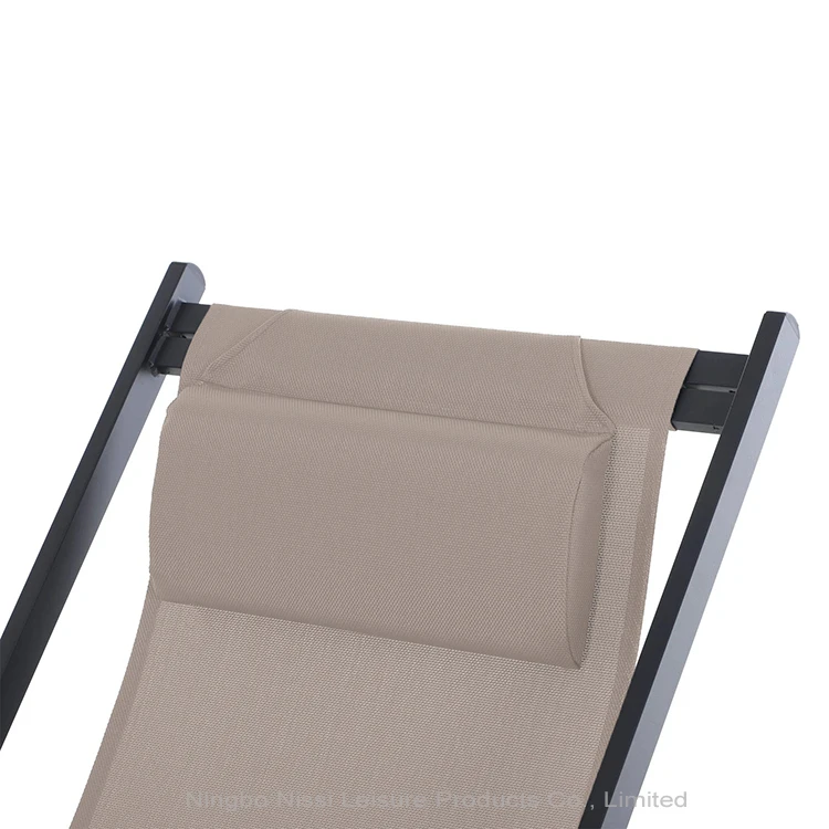 Outdoor Aluminum Sling Reclining Folding Beach Pool Sun Lounger Deck Chair