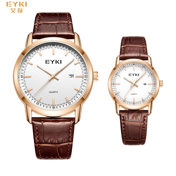 EYKI E1151 Leather Strap Latest Couple Excel Watches Japan Quartz Atm Unisex Watch