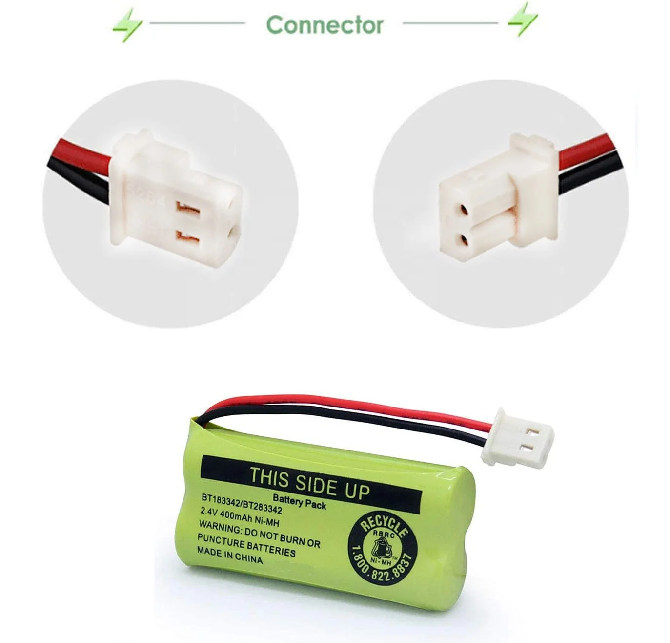 AAA 400mAh 2.4v nimh recharge battery pack batteries for BT183342 BT283342 BT166342 BT266342 BT162342 BT262342