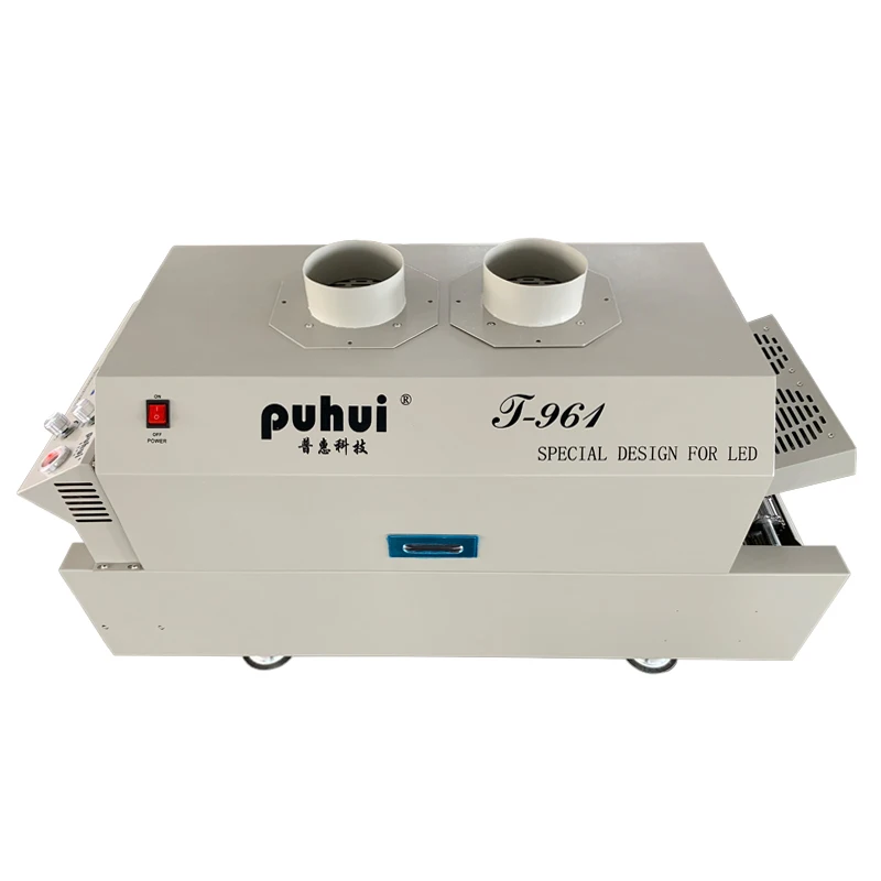 Puhui t961 SMD LED benchtop infrared conveyor reflow soldering oven pick and place machine  pcb welding machine