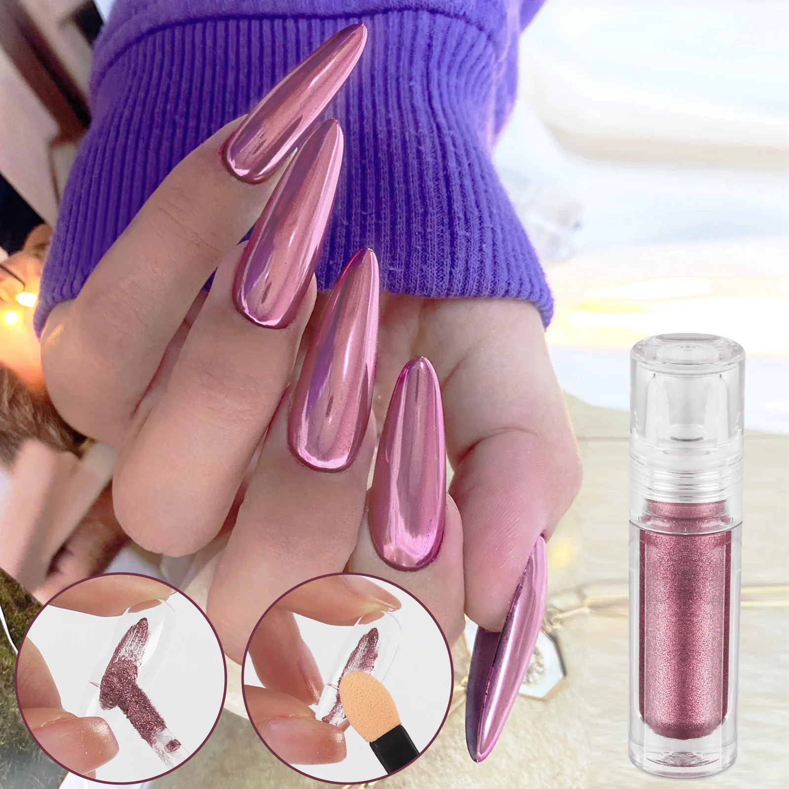 Destly Shiny Liquid Magic Mirror Powder Nail Art Decoration Chrome Mirror Powder Liquid Type Nail Tool