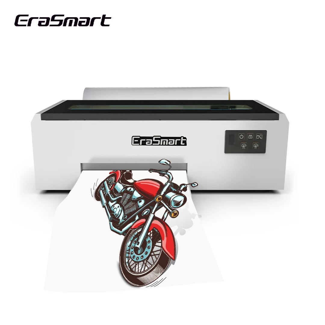 Erasmart L805 L800 Head Desktop 3D Digital Printer A4 Tshirt DTF Printer Printing Machine For Small Business With DTF Oven